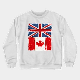 Watercolor British and Canadian Flag Crewneck Sweatshirt